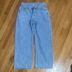 SHEIN Light Blue Wide Leg Jeans